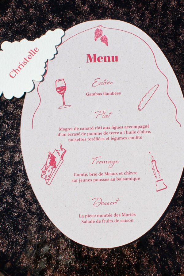 Menu de mariage collection Grape